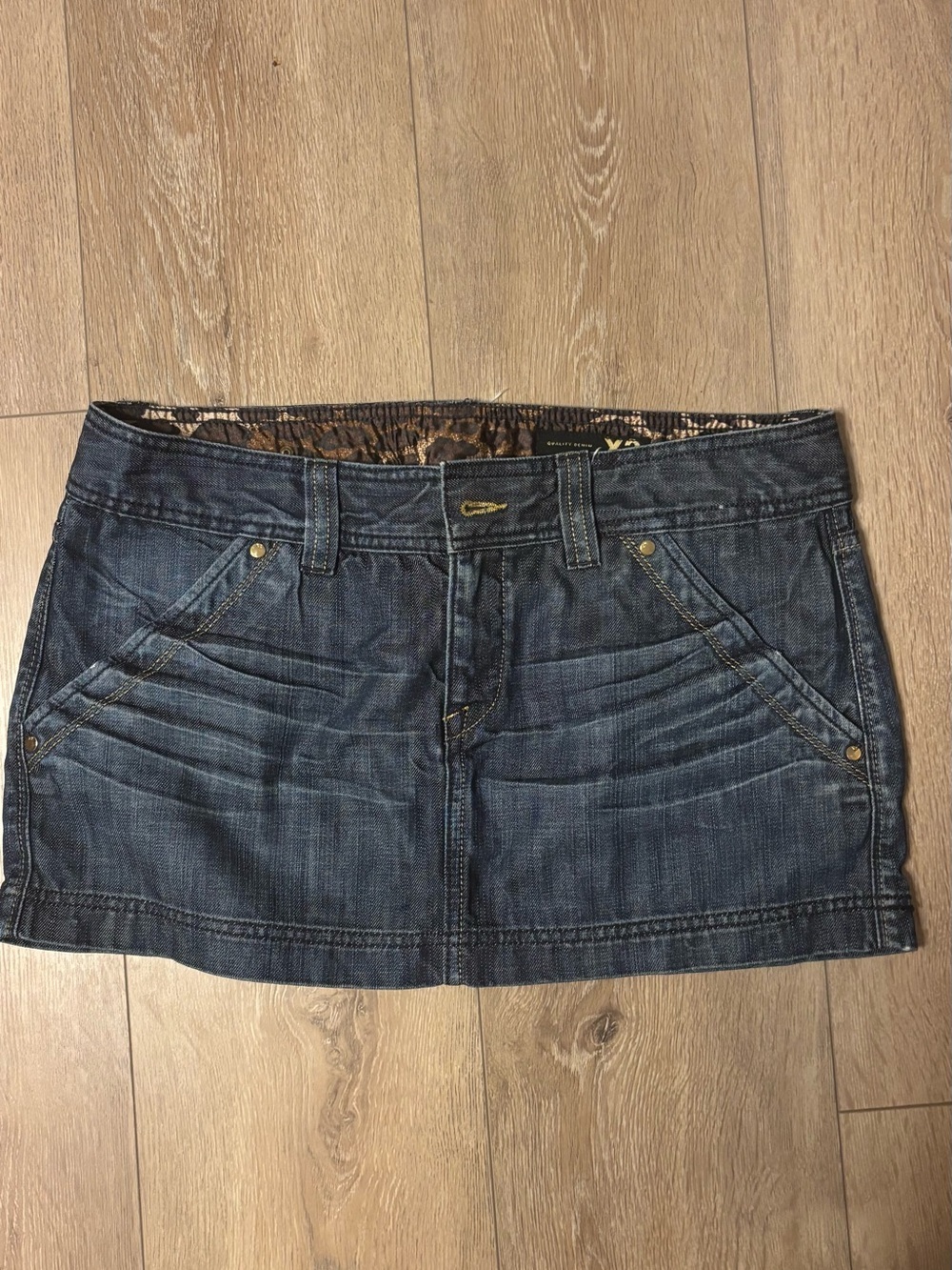 Y2K Low Rise Micro Skirt navy blue denim